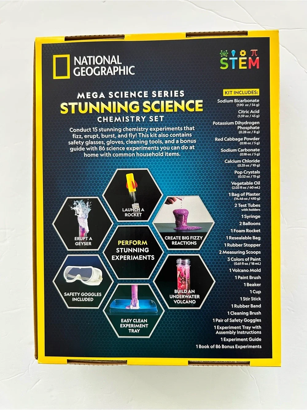 New National Geographic Stunning Science Chemistry Set 100+ experiments Age 8+